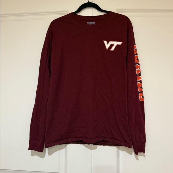 Virginia Tech Hokies Team Stack Mens Maroon Sz M Long Sleeve Tee NEW - Picture 2 of 5